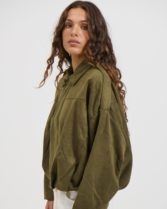 Alaigro Women's Suede Bomber