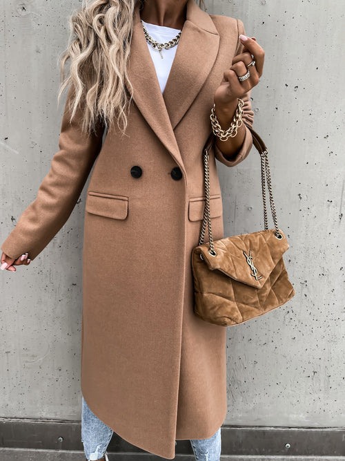 Chic Wool-Blend Collar Coat