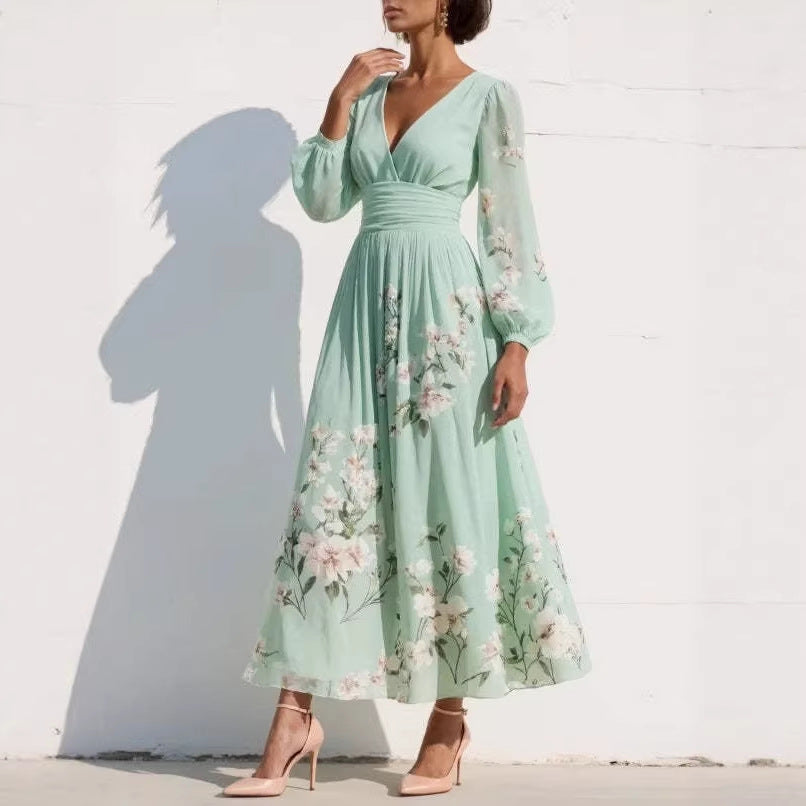 Celestia Pleated Chiffon Dress