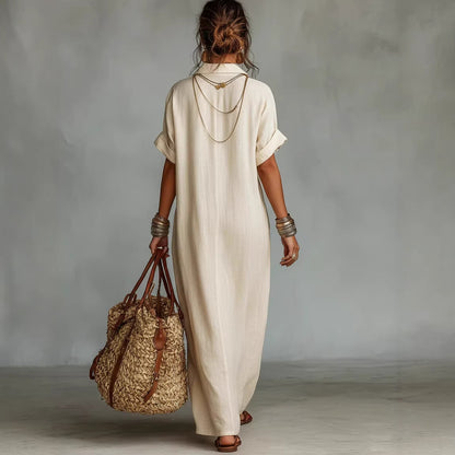 LinenMuse Embroidered Dress