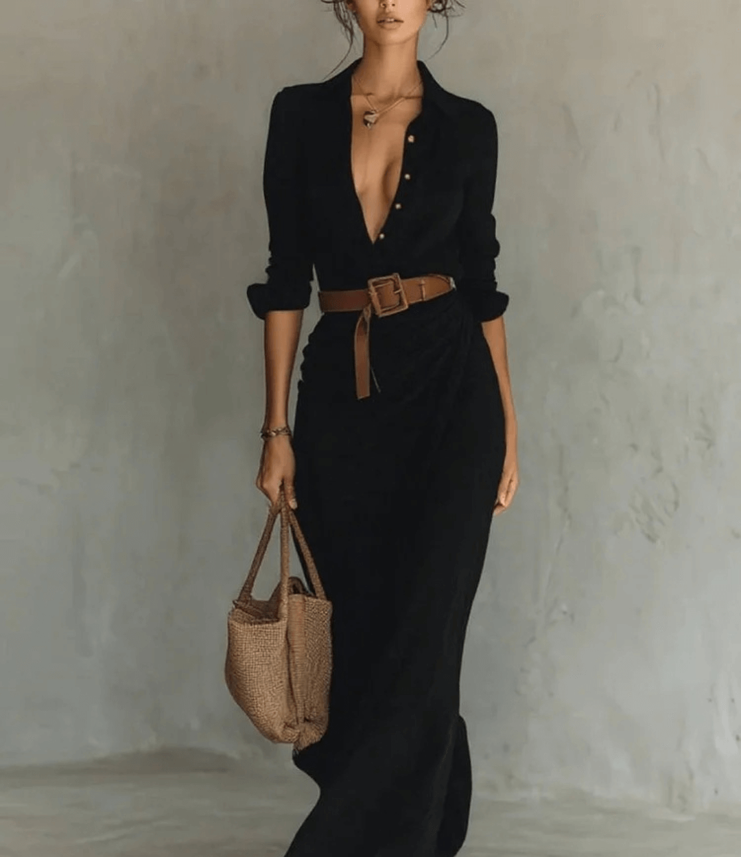 Elysiv Button Lapel Dress