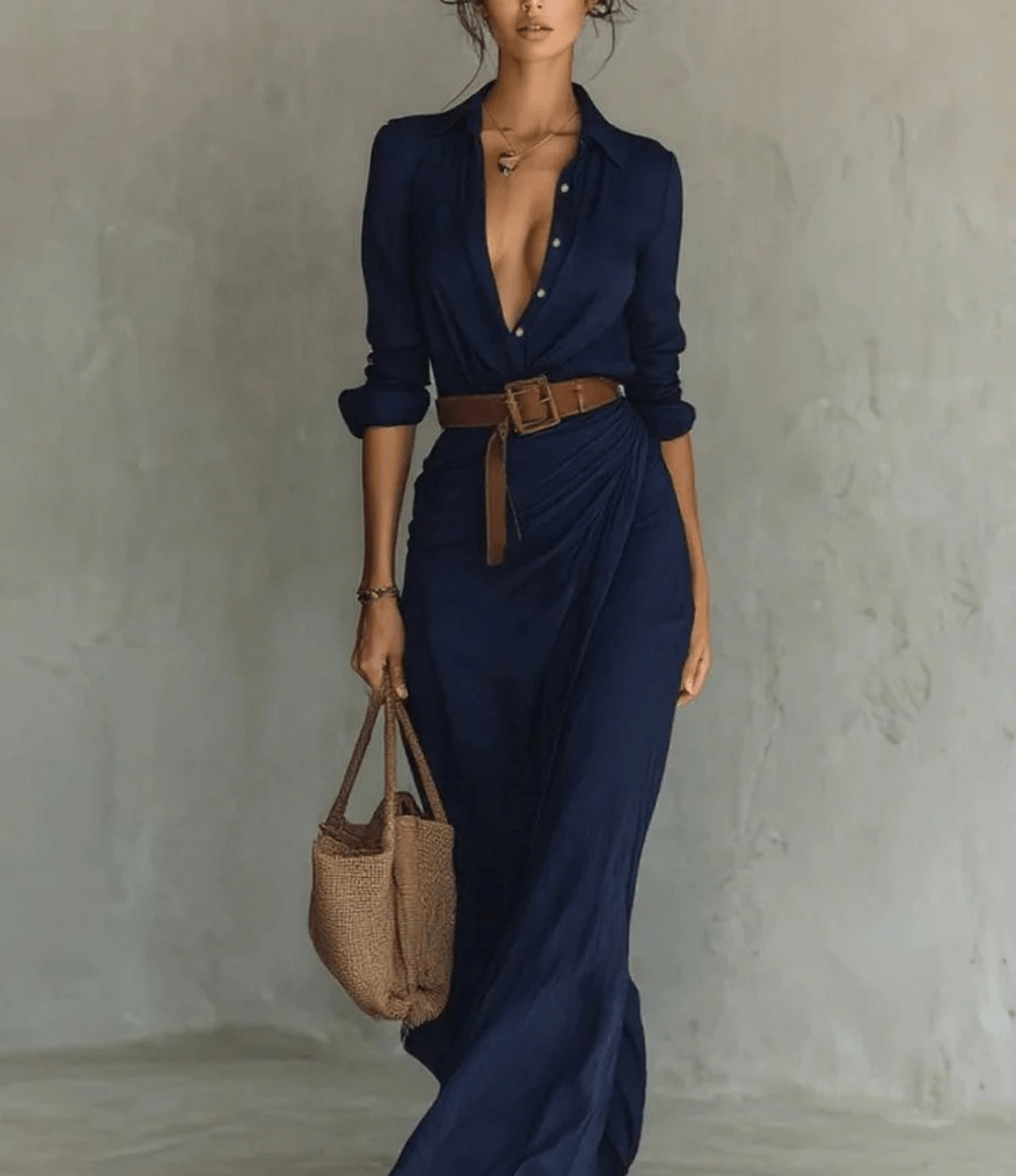 Elysiv Button Lapel Dress