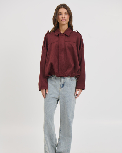 Alaigro Women's Suede Bomber