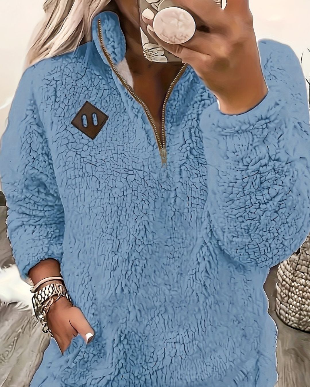 SableLuxe CozyZip Pullover