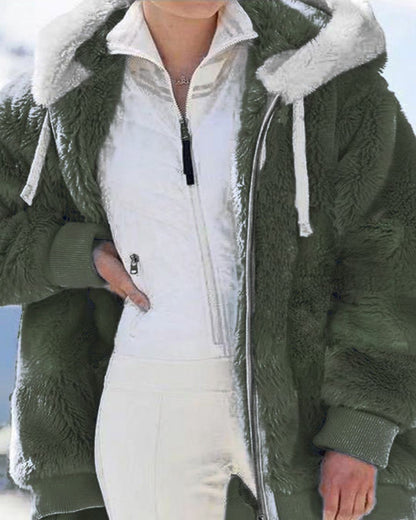 Aurivelle Plush Hooded Jacket