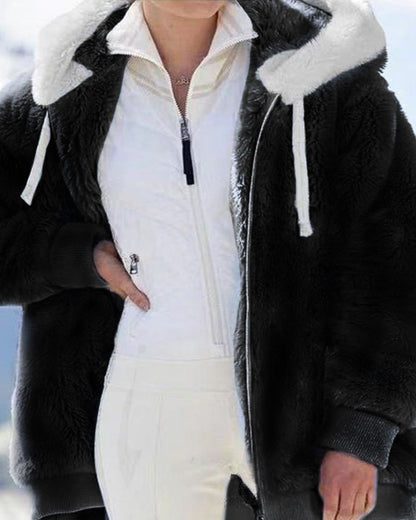 Aurivelle Plush Hooded Jacket