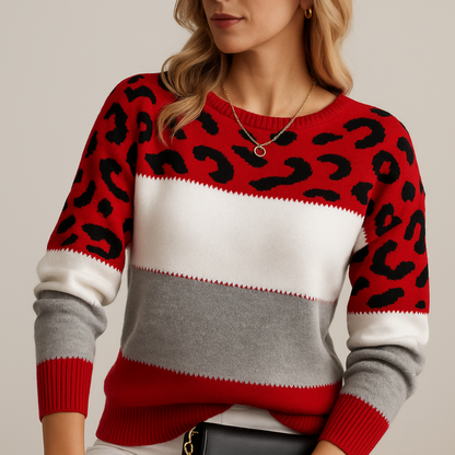 Elegant Leopard Knit Sweater