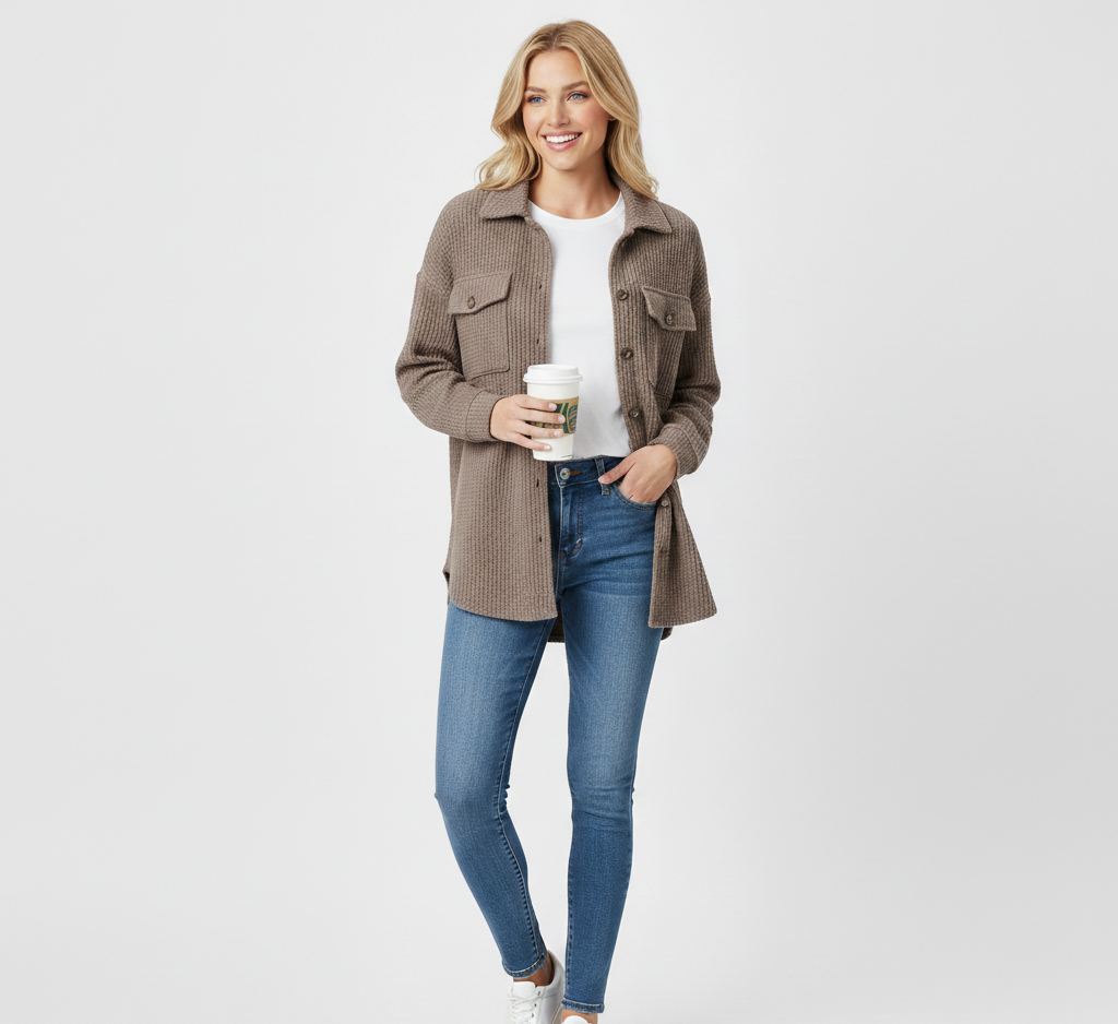 Elevated Knit Shirt Jacket