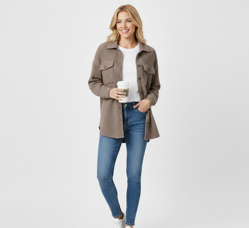 Elevated Knit Shirt Jacket