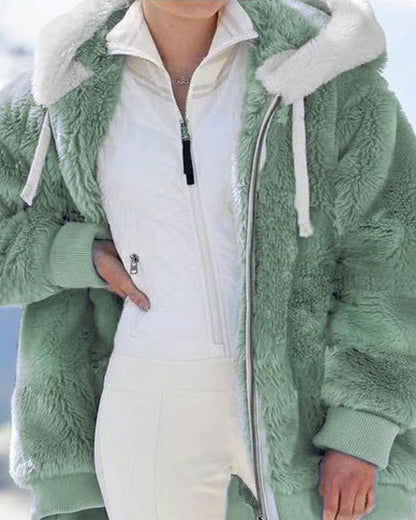 Aurivelle Plush Hooded Jacket